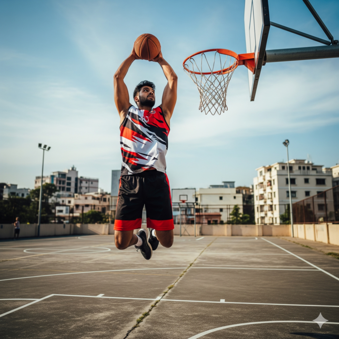 Red Slash Men’s Basketball Jersey