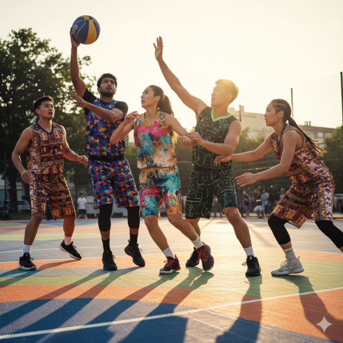 Multicolor Street Basketball Team Kit
