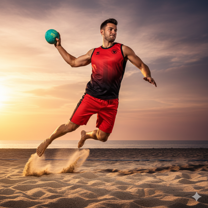 Crimson Wave Beach Handball Jersey